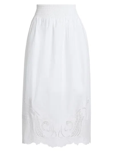 Rag & Bone Women's Clem Lace Midi-skirt In White