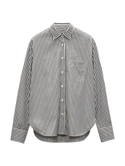 Rag & Bone Women's Connie Cotton Striped Shirt In Black