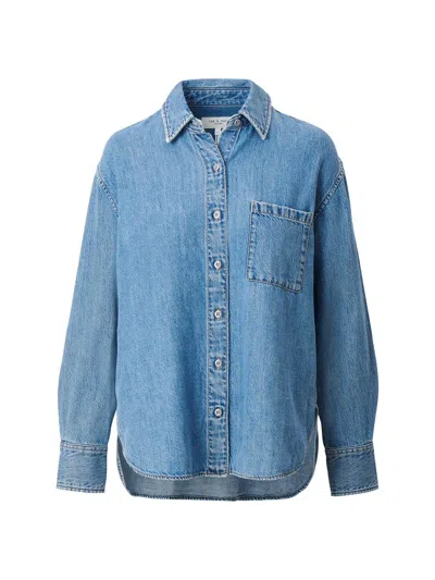 Rag & Bone Women's Connie Ultra Featherweight Denim Button-front Shirt In Blue