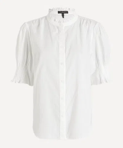 Rag & Bone Women's Dakota Short Puff-sleeve Cotton Shirt In White