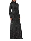 Rag & Bone Women's Danni Metallic Knit Turtleneck Gown In Black
