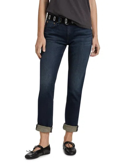 Rag & Bone Women's Dre Low-rise Stretch Slim Boyfriend Jeans In Blue