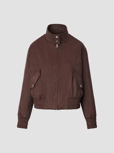 Rag & Bone Women's Eliza Faux-suede Bomber Jacket In Dark Brown