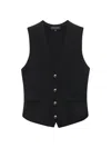 Rag & Bone Women's Ella Wool-blend Button-front Vest In Black