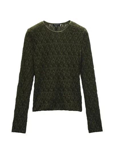 Rag & Bone Women's Ellie Stretch-lace Crewneck Shirt In Green