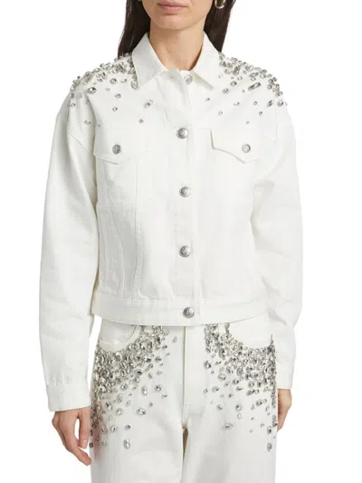 Rag & Bone Women's Elsa Embellished Cotton Denim Jacket In White