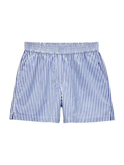Rag & Bone Women's Emma Striped Cotton Poplin Shorts In Blue