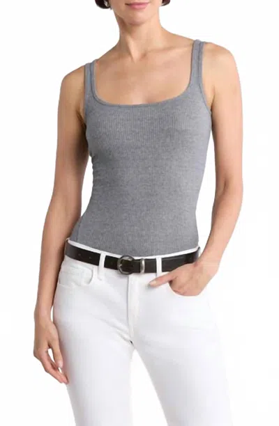 Rag & Bone Women's Essential Rib Scoop Neck Tank Top In Grey In Gray