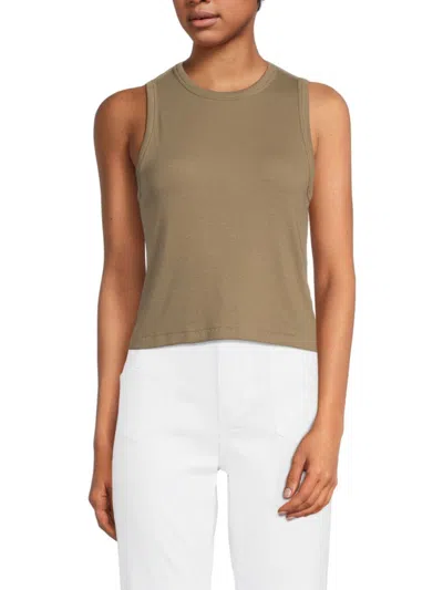 Rag & Bone Women's Essie Ribbed Cotton-blend Tank In Green