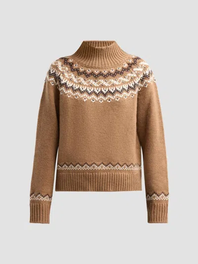 Rag & Bone Women's Fallon Stud Fair Isle Turtleneck Sweater In Brown