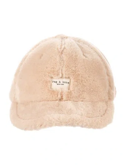 Pre-owned Rag & Bone Women's Faux Fur Baseball Cap In Neutral
