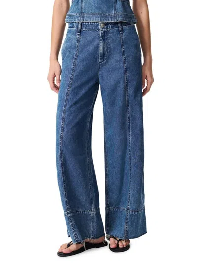 Rag & Bone Women's Featherweight Arianna Crop Cotton-blend Wide-leg Jeans In Blue