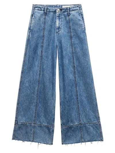 Rag & Bone Women's Featherweight Arianna Crop Palazzo Jeans In Blue