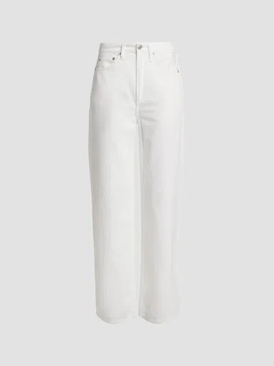 Rag & Bone Featherweight Logan Mid-rise Wide-leg Jeans In White