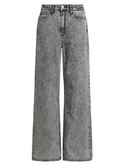 Rag & Bone Women's Featherweight Logan Wide-leg Jeans In Gray