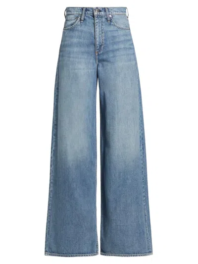 Rag & Bone Sofie Featherweight High Waist Wide Leg Jeans In Blue