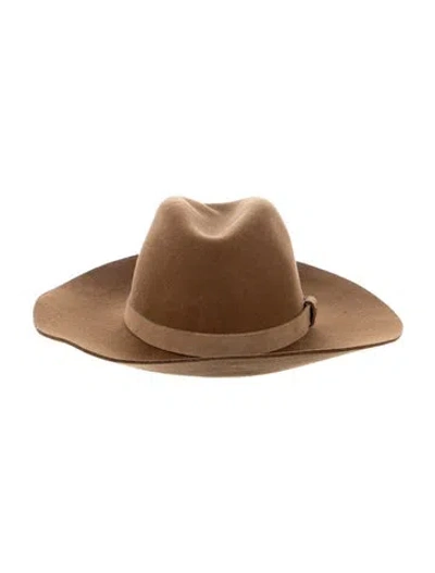 Pre-owned Rag & Bone Women's Fedora Hat In Brown