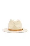 Rag & Bone Women's Fedorah Brim Leather Trim Straw Hat In Ivory In Neutral