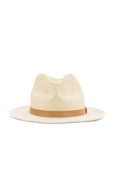 Rag & Bone Women's Fedorah Brim Leather Trim Straw Hat In Ivory In Neutral