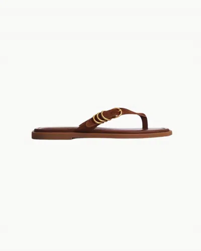 RAG & BONE WOMEN'S GIA THONG SANDAL IN UMBER SUEDE