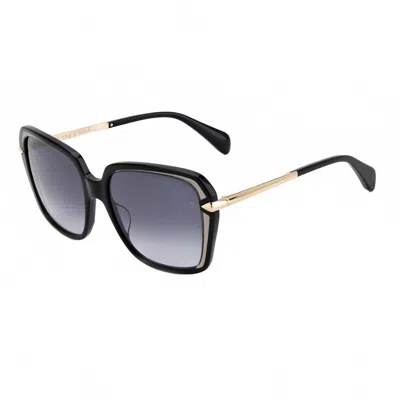 Rag & Bone Rag And Bone Grey Gradient Square Ladies Sunglasses Rnb1059/g/s 0807/9o 57 In Black