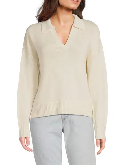 Rag & Bone Women's Gretchin Johnny Collar Rib-knit Sweater In Gray