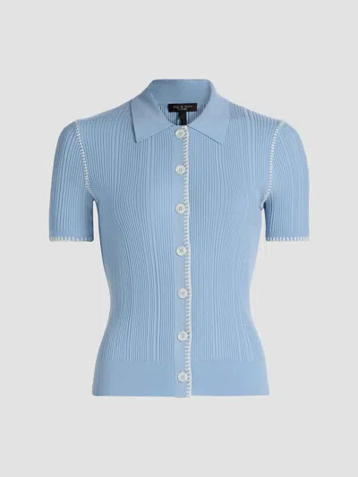 Rag & Bone Women's Harper Short-sleeve Cardigan In Sky