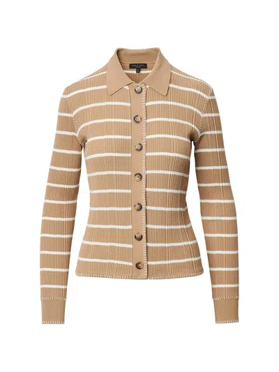 Rag & Bone Women's Harper Striped Cardigan In Brown