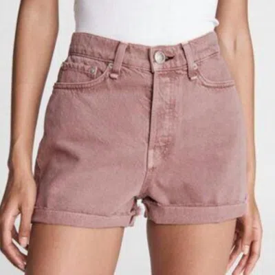 Rag & Bone Women's High Waist Shorts In Pink In Brown
