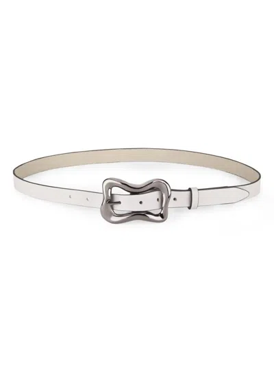 Rag & Bone Women's Highline Leather Buckle Belt In White