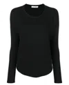 Rag & Bone Hudson Crewneck Long-sleeve Top In Black