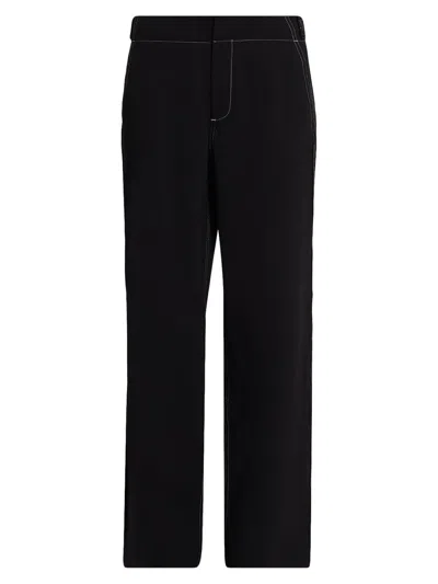 Rag & Bone Women's Irina Contrast-topstitch Ponte High-rise Pants In Black