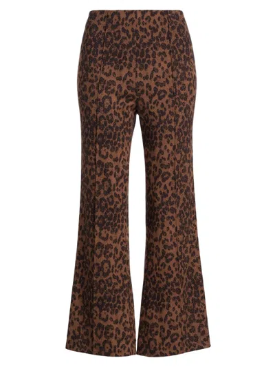 Rag & Bone Women's Irina Leopard Jacquard Crop Pants In Brown