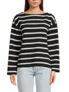 Rag & Bone Irina Textured Stripe Top In Multi