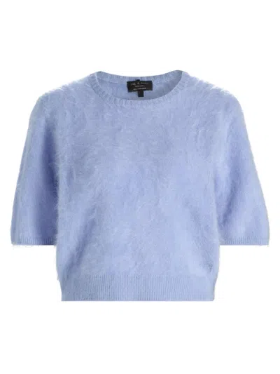 Rag & Bone Jada Brushed Cashmere Crewneck Sweater In Blue
