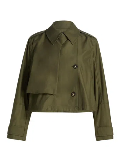 Rag & Bone Women's Jamie Crop Trench Jacket In Green