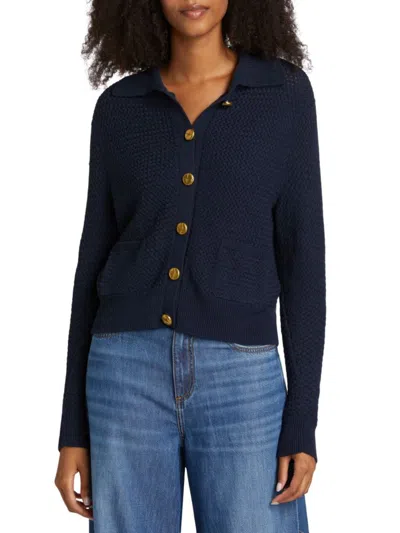 Rag & Bone Women's Jax Basketweave Knit Cardigan In Blue