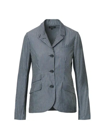 Rag & Bone Women's Jennie Striped Poplin Blazer In Blue