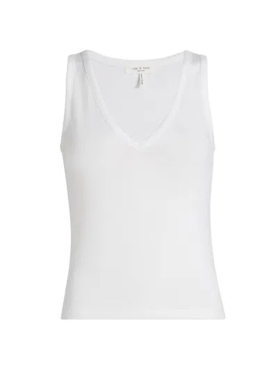 Rag & Bone Women's Jersey V-neck Tank In White