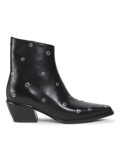 Rag & Bone Women's Joni 50mm Grommet Leather Boots In Black