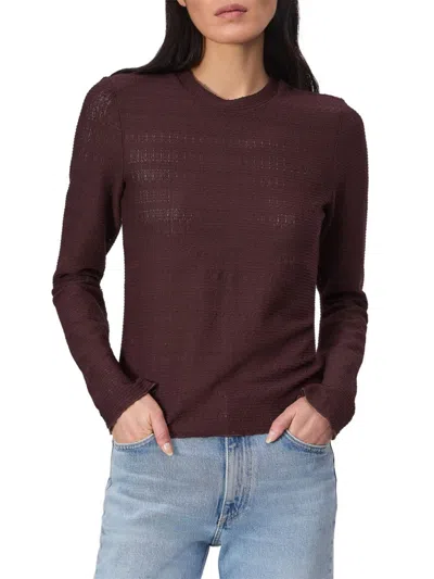 Rag & Bone Women's Julia Textured-knit Crewneck T-shirt In Purple