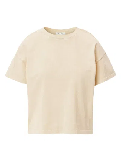 Rag & Bone Women's Kelly Distressed Washed Boxy T-shirt In Yellow