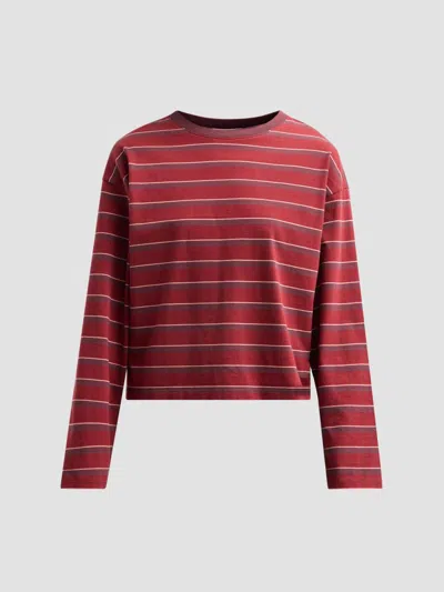 Rag & Bone Women's Kelly Striped Cotton Long-sleeve Top In Red