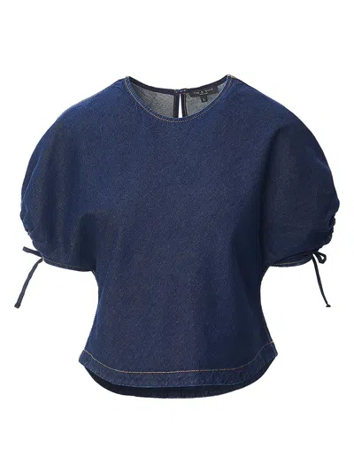 Rag & Bone Women's Laura Ultra Featherweight Denim Top In Blue