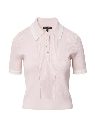 Rag & Bone Women's Laurie Tipped Polo Sweater In Pink