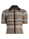 Rag & Bone Leva Short Sleeve Zip Polo Sweater In Multi