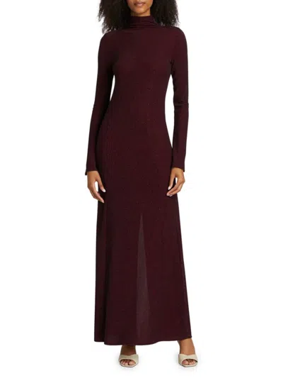 Rag & Bone Women's Lilith Turtleneck Maxi Dress In Burgundy