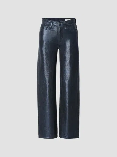 Rag & Bone Women's Logan Coated Wide-leg Pants In Blue