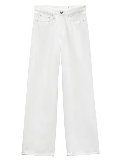 Rag & Bone Featherweight Logan Mid Rise Wide Leg Jean In Ecru In Neutral