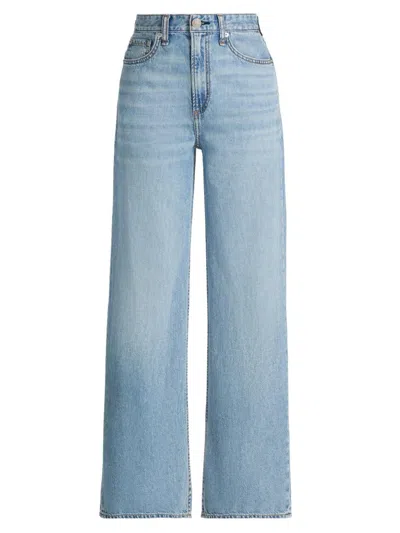 Rag & Bone Women's Logan Featherweight Wide-leg Jeans In Blue
